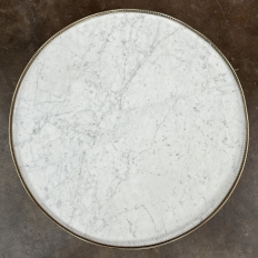 19th Century French Louis XVI Mahogany Marble Top Bouillotte Table