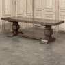 Antique Rustic European Double Pedestal Trestle Dining Table