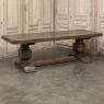 Antique Rustic European Double Pedestal Trestle Dining Table