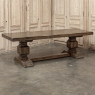 Antique Rustic European Double Pedestal Trestle Dining Table