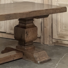 Antique Rustic European Double Pedestal Trestle Dining Table