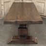 Antique Rustic European Double Pedestal Trestle Dining Table