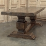 Antique Rustic European Double Pedestal Trestle Dining Table