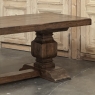 Antique Rustic European Double Pedestal Trestle Dining Table