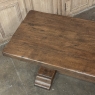 Antique Rustic European Double Pedestal Trestle Dining Table