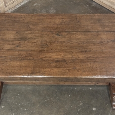 Antique Rustic European Double Pedestal Trestle Dining Table