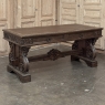 Antique Italian Renaissance Executive Desk with Faux Leather