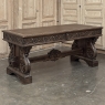 Antique Italian Renaissance Executive Desk with Faux Leather