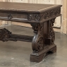 Antique Italian Renaissance Executive Desk with Faux Leather