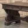 Antique Italian Renaissance Executive Desk with Faux Leather