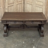 Antique Italian Renaissance Executive Desk with Faux Leather