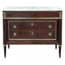 Antique French Louis XVI Mahogany Commode with Carrara Marble