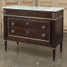 Antique French Louis XVI Mahogany Commode with Carrara Marble