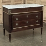 Antique French Louis XVI Mahogany Commode with Carrara Marble