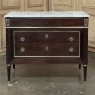 Antique French Louis XVI Mahogany Commode with Carrara Marble