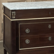 Antique French Louis XVI Mahogany Commode with Carrara Marble