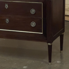 Antique French Louis XVI Mahogany Commode with Carrara Marble