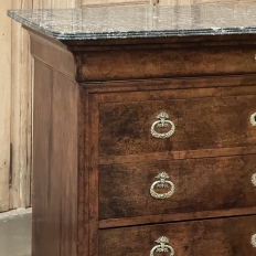 19th Century French Louis Philippe Walnut Marble Top Commode