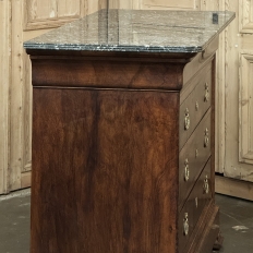 19th Century French Louis Philippe Walnut Marble Top Commode
