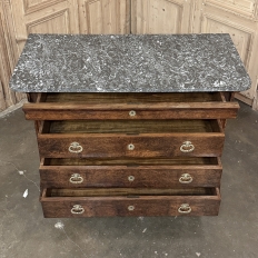 19th Century French Louis Philippe Walnut Marble Top Commode