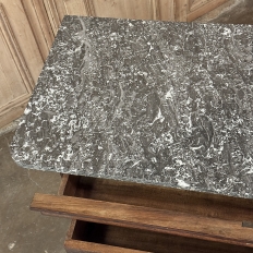 19th Century French Louis Philippe Walnut Marble Top Commode