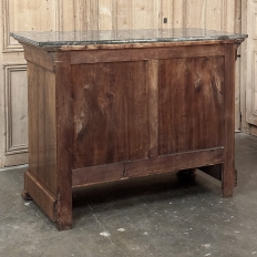 19th Century French Louis Philippe Walnut Marble Top Commode