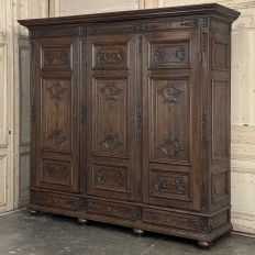 Grand 19th Century Louis XIV Liegeoise Triple Armoire