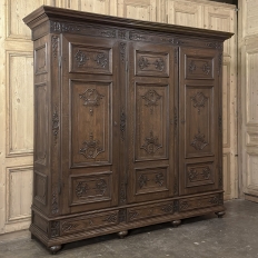 Grand 19th Century Louis XIV Liegeoise Triple Armoire