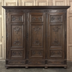 Grand 19th Century Louis XIV Liegeoise Triple Armoire