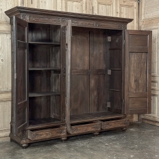 Grand 19th Century Louis XIV Liegeoise Triple Armoire