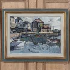 Framed Oil Painting on Canvas ~ Port de Plaisance by Pol Renar