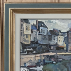 Framed Oil Painting on Canvas ~ Port de Plaisance by Pol Renar