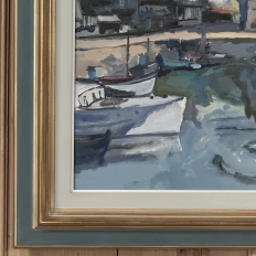 Framed Oil Painting on Canvas ~ Port de Plaisance by Pol Renar