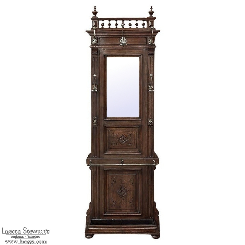 19th Century French Neoclassical Walnut Hall Tree