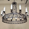 Mid Century Neoclassical Wrought Iron 12-Light Chandelier