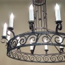 Mid Century Neoclassical Wrought Iron 12-Light Chandelier