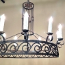 Mid Century Neoclassical Wrought Iron 12-Light Chandelier