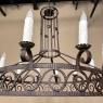 Mid Century Neoclassical Wrought Iron 12-Light Chandelier