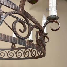 Mid Century Neoclassical Wrought Iron 12-Light Chandelier