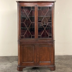 Antique English Georgian Corner Curio Cabinet ~ Display Case