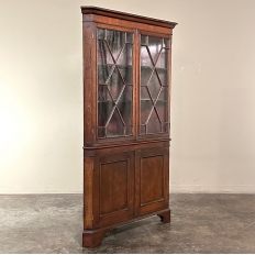 Antique English Georgian Corner Curio Cabinet ~ Display Case