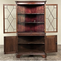 Antique English Georgian Corner Curio Cabinet ~ Display Case