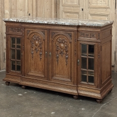 19th Century French Louis XVI Marble Top Display Buffet