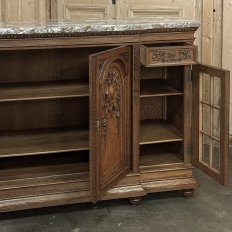 19th Century French Louis XVI Marble Top Display Buffet