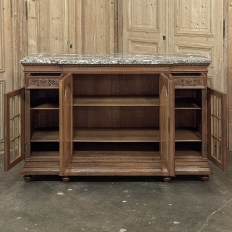 19th Century French Louis XVI Marble Top Display Buffet