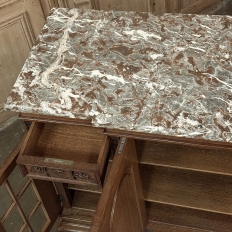 19th Century French Louis XVI Marble Top Display Buffet