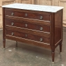 Antique French Louis XVI Mahogany Commode with Carrara Marble