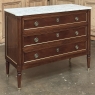 Antique French Louis XVI Mahogany Commode with Carrara Marble