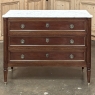 Antique French Louis XVI Mahogany Commode with Carrara Marble