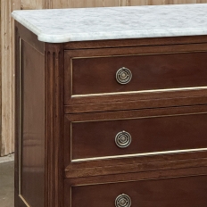Antique French Louis XVI Mahogany Commode with Carrara Marble